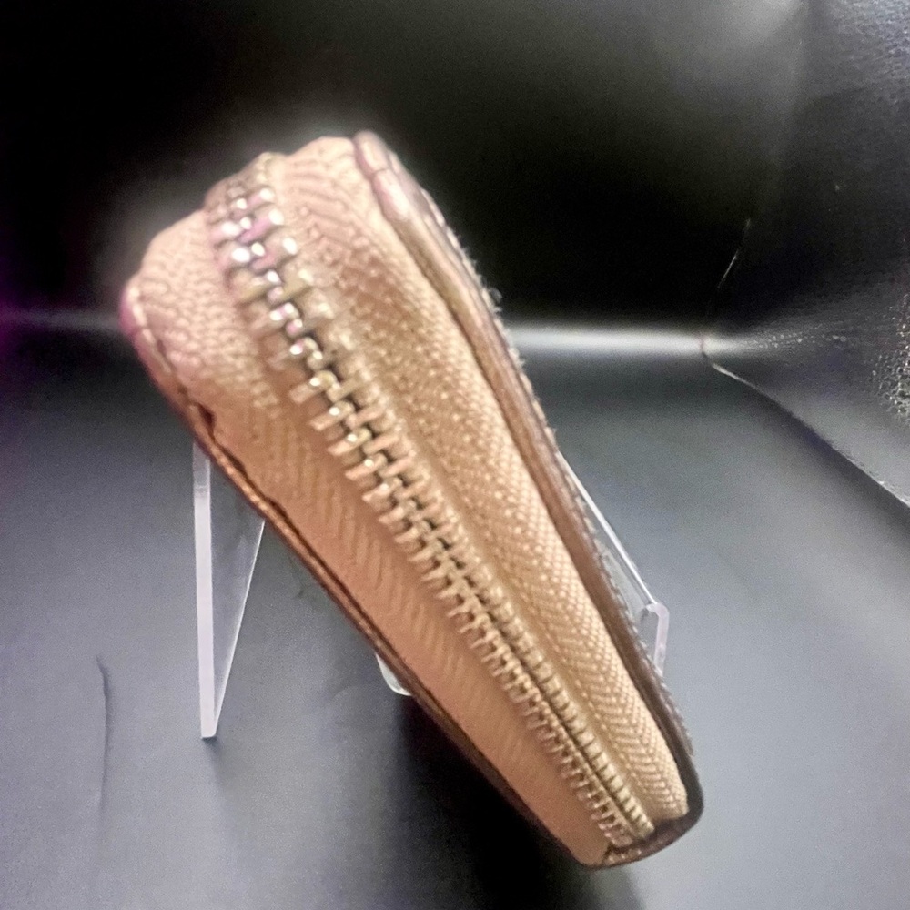 COACH Metallic Burnished Bronze/Gold and Tan Signature Wallet CC’s Stunning - Picture 7 of 11